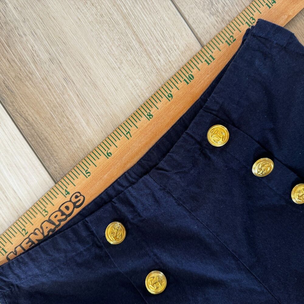 Vintage You Babes Navy Blue Sailor Pants Gold Buttons Wide Leg Women’s 5 80s 90s - Picture 11 of 16